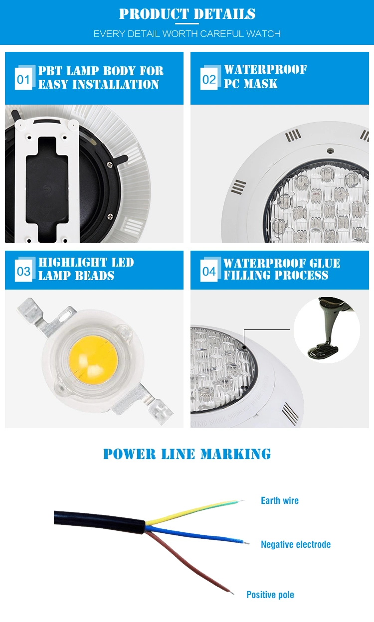 9W 12W 18W Underwater Waterproof IP68 LED Swimming Pool Light