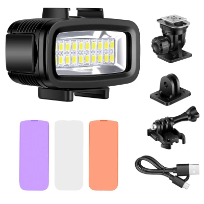 Neewer LED-20 20PCS Unterwasser 40m Tauchlampe Wasserdichtes Video-LED-Licht für DV-Kamera Gopro Hero4 3 und andere Action-Kamera