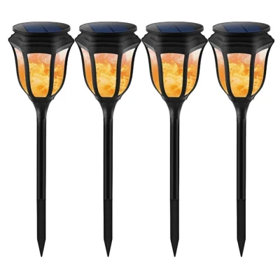 Goldmore4 Solar-Tiki-Fackeln, 96 LEDs, tanzende, flackernde Flamme, Solar-Gartenlandschaft, Flackerlicht für den Außenbereich